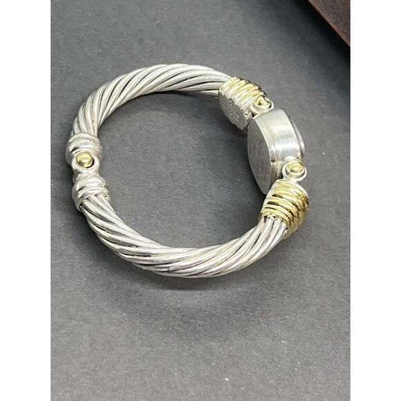 David Yurman Vintage 18k Gold Sterling MOP Rare Stick Dial Diamond Bangle Watch - Picture 14 of 16
